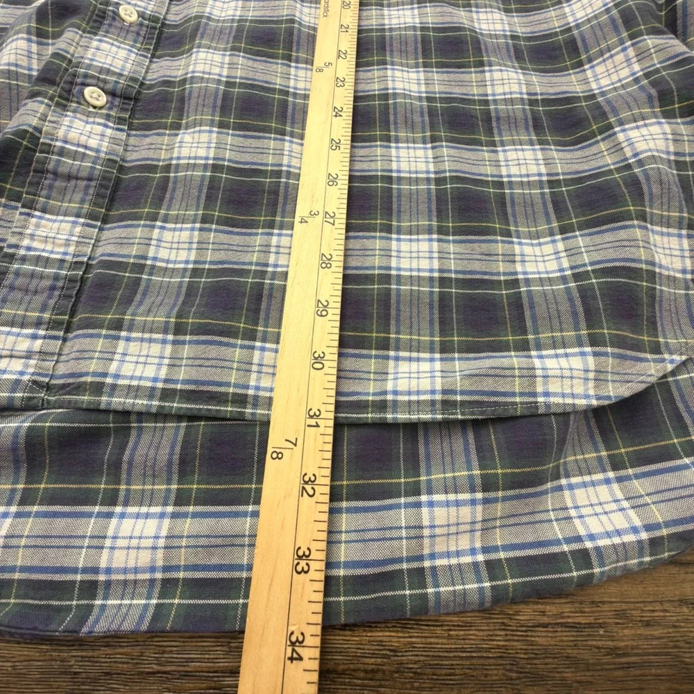 Polo Ralph Lauren Mens 4XB Classic Fit Plaid Button Down Shirt Green Navy Blue